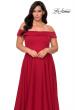 Picture of: Off The Shoulder Plus Size Dress with Leg Slit in Red, Style: 29007, Detail Picture 6
