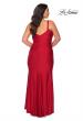 Picture of: Long Ruched Plus Size Jersey Prom Dress in Red, Style: 29005, Detail Picture 7