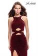 Picture of: Long Jersey Prom Dress with Cut Outs and Low Scoop Back in Red, Style: 25422, Main Picture