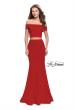 Picture of: Form Fitting Off the Shoulder Jersey Mermaid Dress in Red, Style: 25578, Main Picture