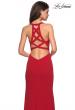 Picture of: Plunging Neckline Gown with Intricate Cut Out Back in Red, Style: 26997, Main Picture
