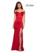 Picture of: Form Fitting Off the Shoulder Satin Prom Dress in Red, Style: 27752, Main Picture