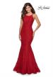 Picture of: Lace Prom Dress with Rhinestones and Strappy Back in Red, Style: 28140, Main Picture