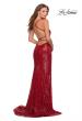 Picture of: Sequin Prom Dress with Criss Cross Open Back in Red, Style: 28514, Main Picture