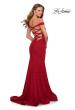Picture of: Long Off the Shoulder Prom Dress with Lace Up Back in Red, Style: 28545, Main Picture