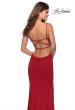 Picture of: Long Jersey Prom Dress with Cut Out Open Back in Red, Style: 28567, Main Picture