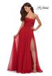 Picture of: A-line Dress with Straight Neckline and Floral Detail in Red, Style: 28600, Main Picture
