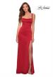 Picture of: Long Satin Prom Dress with Square Neckline in Red, Style 29349, Main Picture