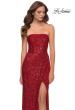 Picture of: Simple Sequin Strapless Dress with Faux Wrap Skirt in Red, Style 29681, Main Picture