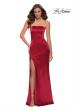 Picture of: Simply Chic Strapless Stretch Satin Long Gown in Red, Style 29807, Main Picture
