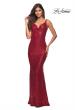 Picture of: Long Stretch Sequin Gown with Low Back in Red, Main Picture