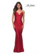 Picture of: Elegant Ruched Jersey Gown with Low Back in Red, Main Picture
