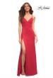 Picture of: Simple Thick Jersey Gown with High Skirt Slit in Red, Main Picture