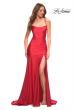 Picture of: Long Jersey Ruched Gown with Dramatic Skirt in Red, Main Picture