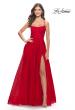 Picture of: A-line Tulle Gown with Floral Embroidery and Pockets in Red, Style: 31135, Main Picture