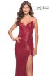 Picture of: Line Sequin Stretch Prom Dress with Defined Cups in Red, Style: 31141, Main Picture