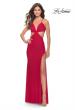 Picture of: Jersey Prom Dress with Side Cut Outs and Tie Back in Red, Style: 31292, Main Picture