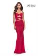Picture of: Twist Front Cut Out Jersey Prom Dress in Red, Style: 31294, Main Picture