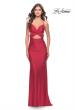 Picture of: Criss Cross Cut Out Rhinestone Jersey Dress in Red, Style: 31399, Main Picture