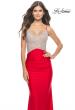 Picture of: Ruched Gown with Rhinestone Bodice and Side Cut Outs in Red, Style: 31606, Main Picture