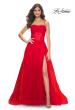 Picture of: A-line Square Neck Tulle Ballgown with Illusion Waist in Red, Style: 32017, Main Picture