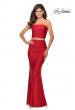 Picture of: Tube Top Two Piece Long Jersey Prom Dress in Red, Style: 28703, Detail Picture 8