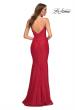 Picture of: Rhinestone Strap Elegant Ruched Jersey Dress in Red, Style: 30712, Detail Picture 8