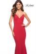Picture of: Jersey Long Dress with Diamond Thin Straps in Red, Style: 30785, Detail Picture 8