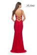 Picture of: Bedazzled Rhinestone Jersey Gown with Deep V Neckline in Red, Style: 31215, Detail Picture 8