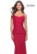 Picture of: Jeweled Modified Scoop Neck Jersey Dress with Open Back in Red, Style: 31218, Detail Picture 8