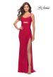 Picture of: Cut Out Soft Jersey Dress with Lace Up Back in Red, Style: 31264, Detail Picture 8
