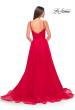 Picture of: Simple Tulle A-LIne Prom Dress with Ruched Illusion Bodice in Red, Style: 32130, Detail Picture 8