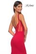 Picture of: Mermaid Jersey Gown with Bustier Top and Lace Up Back in Red, Style: 32268, Detail Picture 8