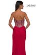 Picture of: Fabulous Prom Dress with Rhinestone Corset Bodice and Simple Skirt in Red , Style: 32669, Detail Picture 8