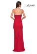 Picture of: Jersey Long Prom Dress with Ruching and Chic Rhinestone Neckline in Red , Style 32756, Detail Picture 8