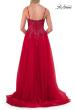 Picture of: Beaded Tulle A-Line Gown with Sheer Corset Bodice in Red, Style: 33702, Detail Picture 8