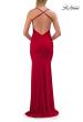 Picture of: Net Jersey Gown with Sheer Cutouts and Open Back in Red, Style: 33708, Detail Picture 8