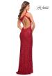 Picture of: One Shoulder Luxurious Soft Sequin Dress with Slit in Red, Style: 30562, Detail Picture 9