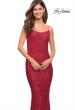 Picture of: Lovely Long Soft Sequin Dress with Scoop Neck in Red, Style: 30707, Detail Picture 9