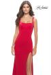 Picture of: Simple Chic Long Jersey Gown with Square Neckline in Red, Style: 31071, Detail Picture 9