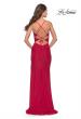 Picture of: Cut Out Soft Jersey Dress with Lace Up Back in Red, Style: 31264, Detail Picture 9