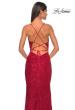 Picture of: Beaded Lace Long Dress with Illusion Bodice in Red, Style: 31359, Detail Picture 9