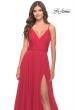 Picture of: Chiffon Dress with Pleated Bodice and Pockets in Red, Style: 31500, Detail Picture 9