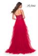 Picture of: Tulle A-Line Dress with Ruffle Skirt and Buster Rhinestone Fishnet Bodice in Red, Style: 32233, Detail Picture 9
