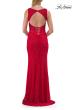 Picture of: Lace Fitted Gown with Open Lace-Up Back in Red, Style: 33519, Detail Picture 9