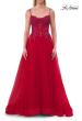 Picture of: Beaded Tulle A-Line Gown with Sheer Corset Bodice in Red, Style: 33702, Detail Picture 9