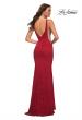 Picture of: Chic Stretch Lace Gown with Deep V Neckline in Red, Detail Picture 10