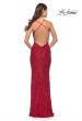 Picture of: Chic Soft Sequin Stretch Dress with Open Back in Jewel Tones in Red, Style: 31027, Detail Picture 10
