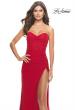 Picture of: Stunning Long Gown with Sheer Waist and High Slit in Red, Style: 31058, Detail Picture 10