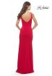 Picture of: Simple Chic Long Jersey Gown with Square Neckline in Red, Style: 31071, Detail Picture 10